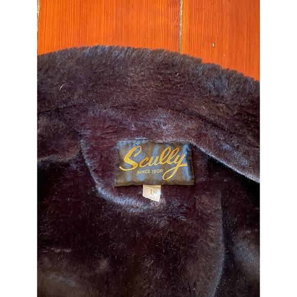 Vintage Scully Southwestern Bomber Jacket L Tapestry Suede Faux Fur - Picture 6 of 11